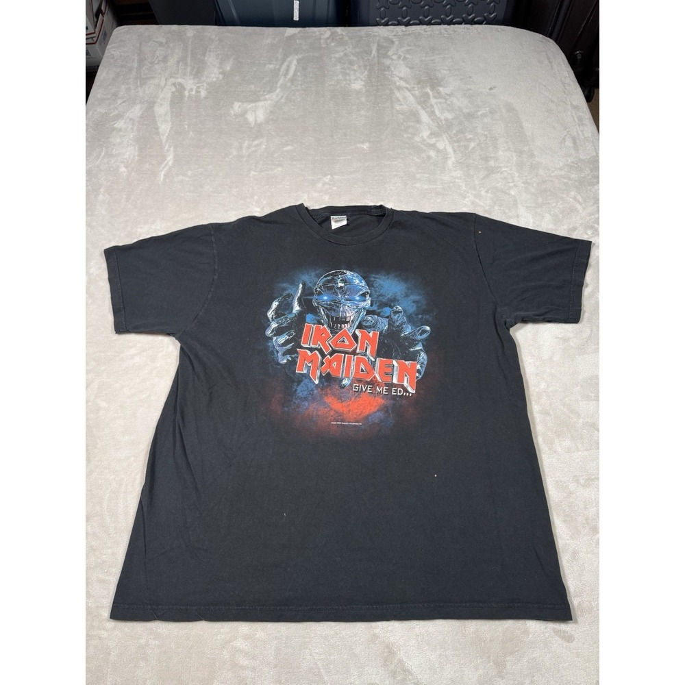 Vintage 2003 Iron Maiden T Shirt Size 2XL Black Band Metal